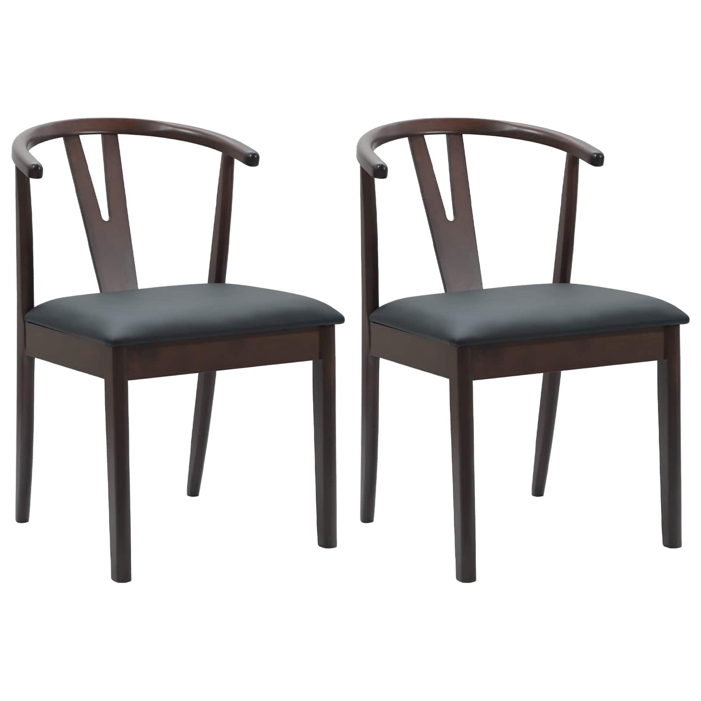 Sedia da pranzo 2 pcs Marrone chiaro e nero