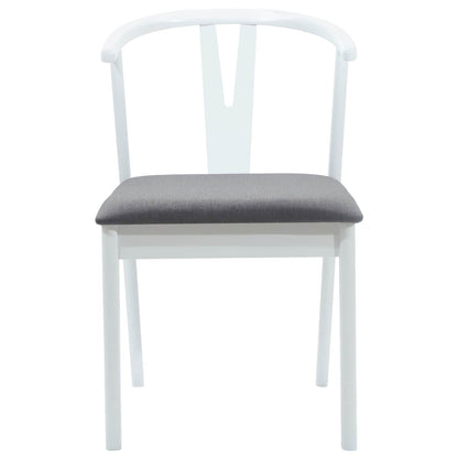 Sedia da pranzo 2 pcs Bianco e Grigio Legno di gomma solido
