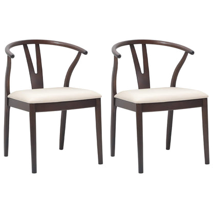 Sedia da pranzo 2 pcs Marrone chiaro e chiaro