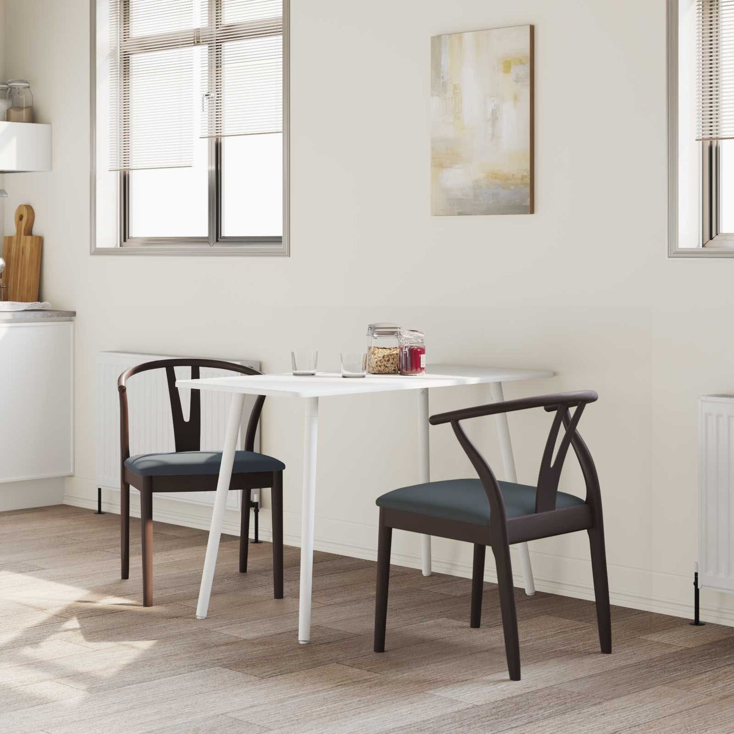 Sedia da pranzo 2 pcs Marrone chiaro e nero