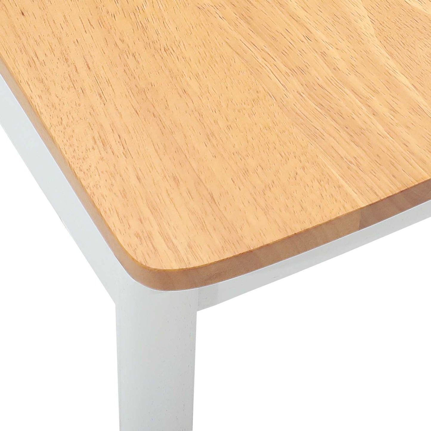 Sedia da pranzo 2 pz Legno di gomma solido Bianco e Naturale