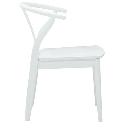 Sedia da pranzo 2 pcs Bianco e Bianco Legno di gomma solido | homemem39