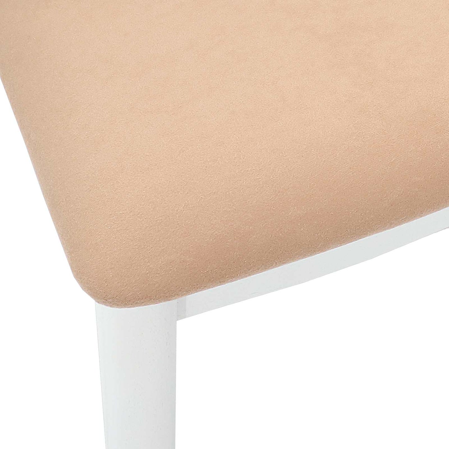 Sedia da pranzo 2 pcs Bianco e marrone Legno di gomma solido