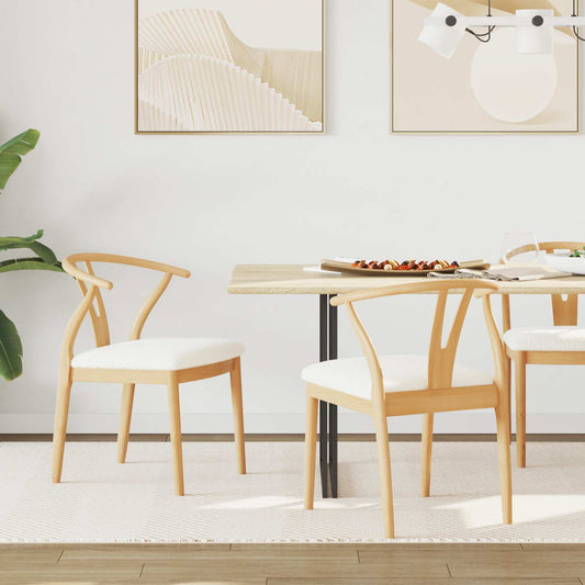 Sedia da pranzo 2 pcs Naturale e chiaro Legno di gomma solido | homemem39