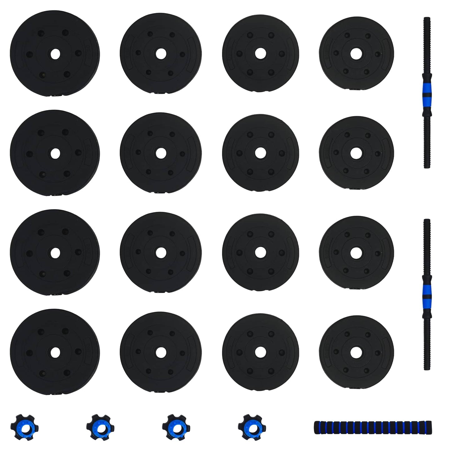 Set di Manubri 2-in-1 Nero e Blu 121 x 19,5 x 19,5 cm