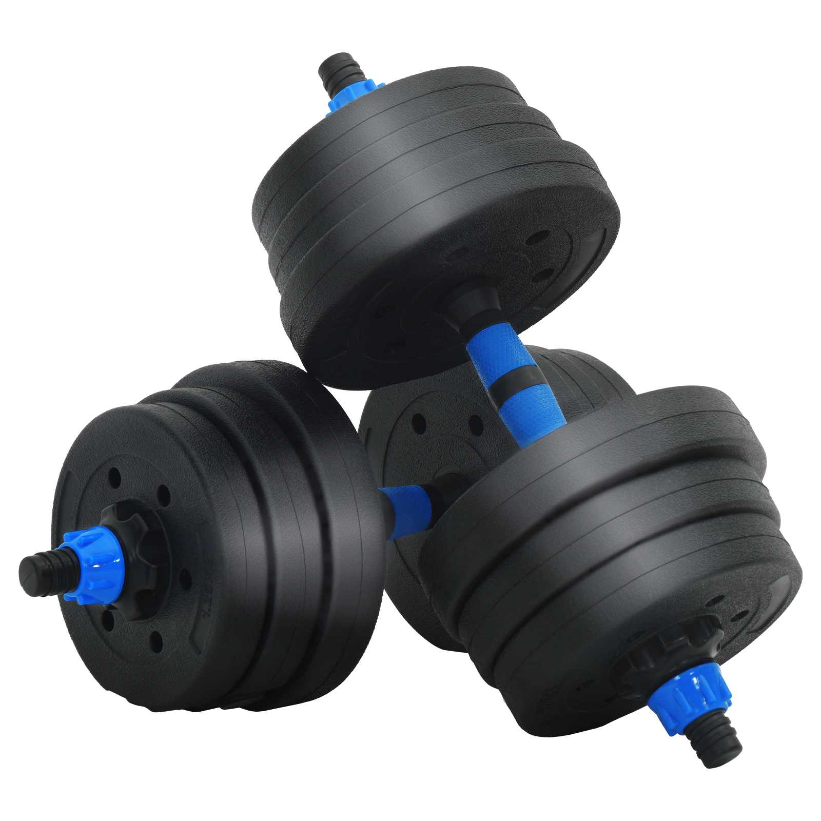 Set di manubri, bilanciere e kettlebell 4-in-1 20 kg Nero e Blu | homemem39