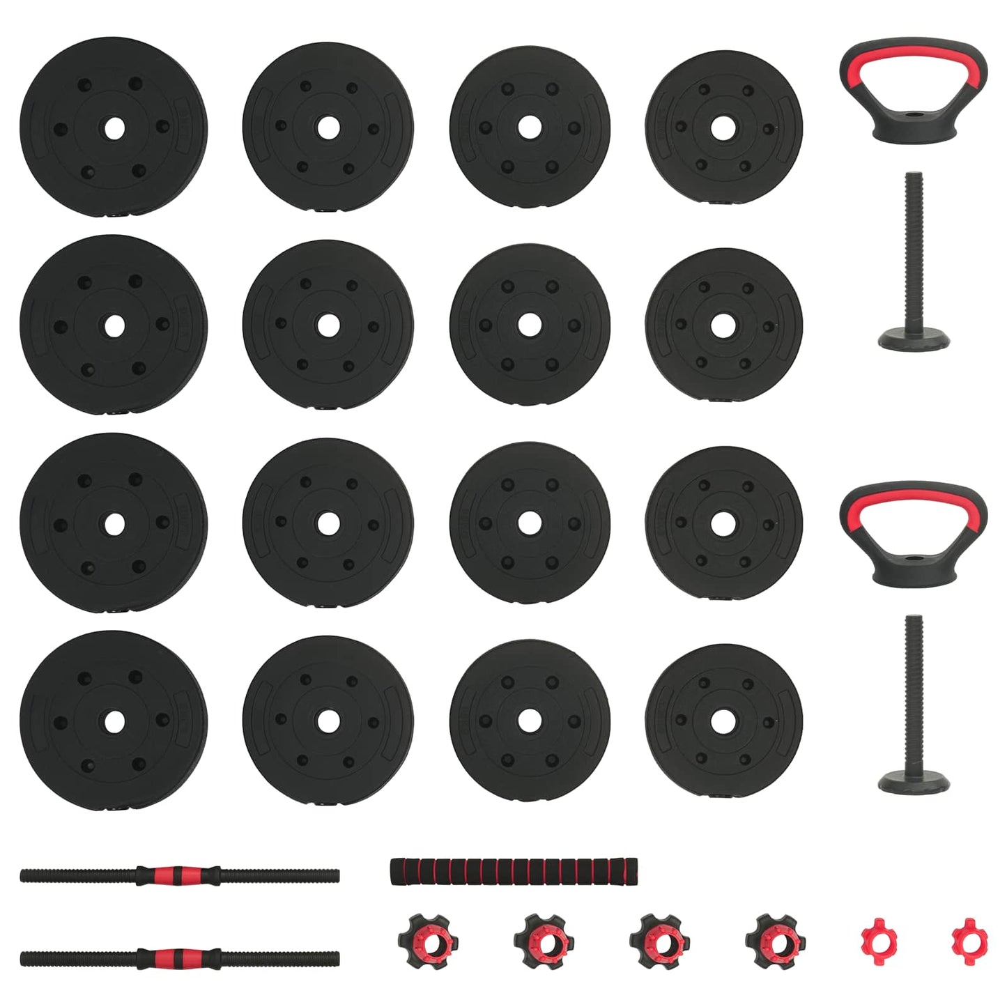 Set di manubri, bilancieri e kettlebell 4 in 1 30 kg | homemem39