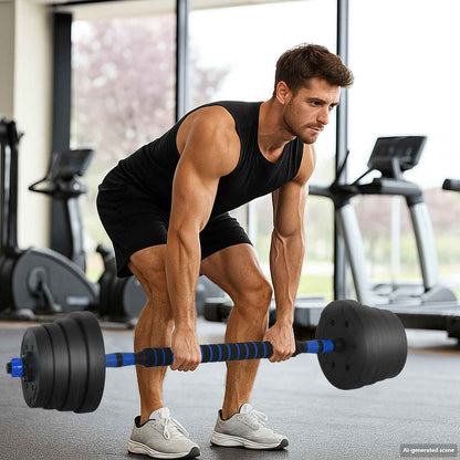 Set di manubri 4-in-1 30 kg Nero e Blu | homemem39