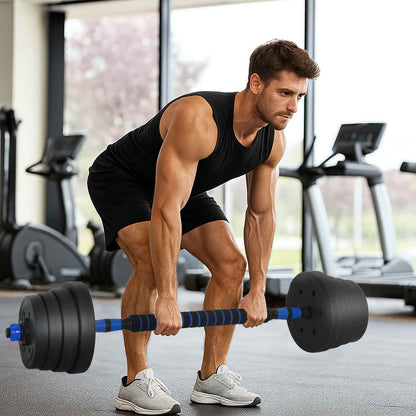 Set di Manubri 4-in-1 Nero e Blu 121 x 19,5 x 19,5 cm