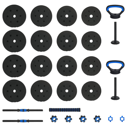 Set di manubri 4-in-1 30 kg Nero e Blu | homemem39