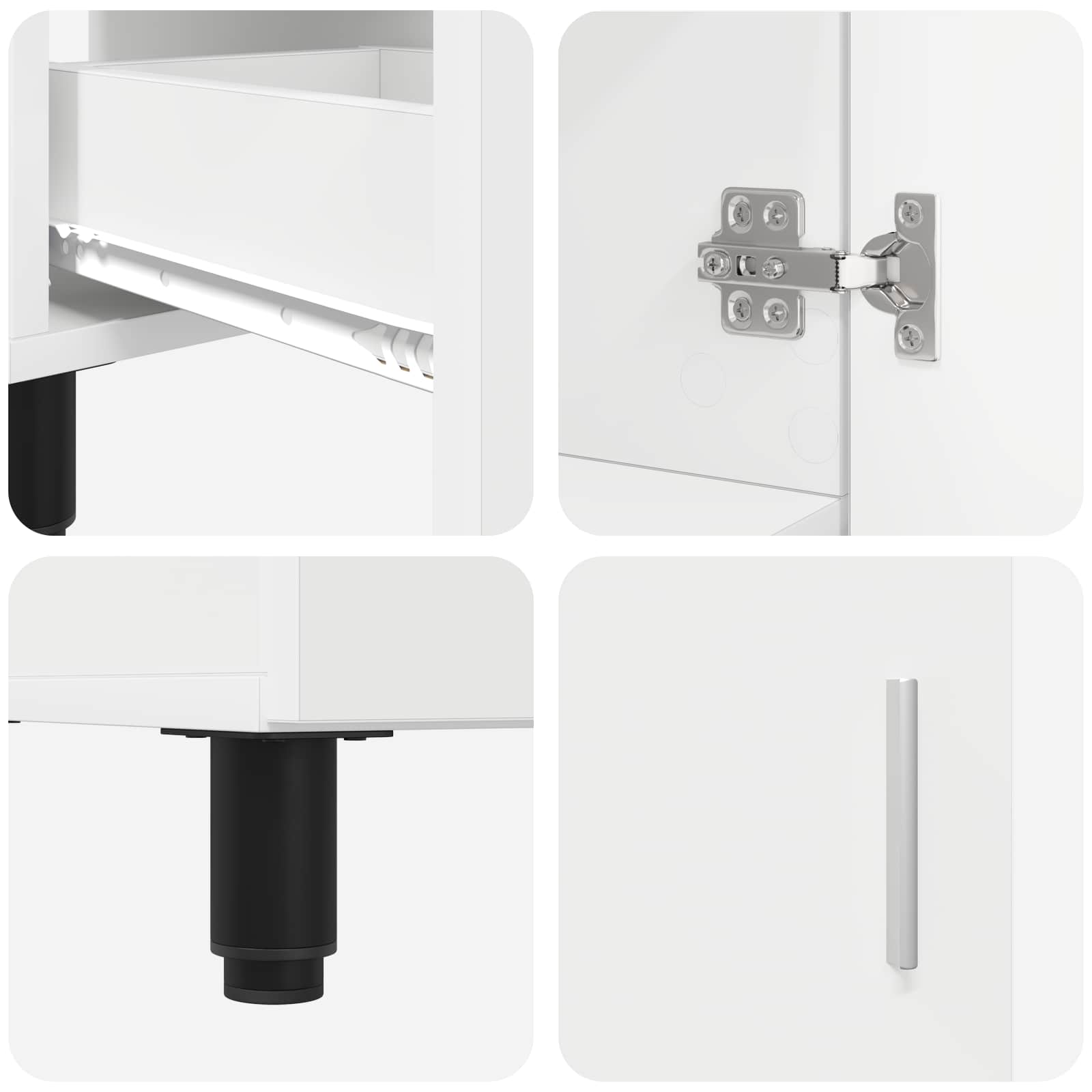 Mobiletto da bagno Bianco 60 x 35 x 60 cm Legno ingegnerizzato | homemem39