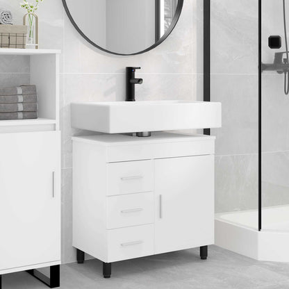 Mobiletto da bagno Bianco 60 x 35 x 60 cm Legno ingegnerizzato | homemem39