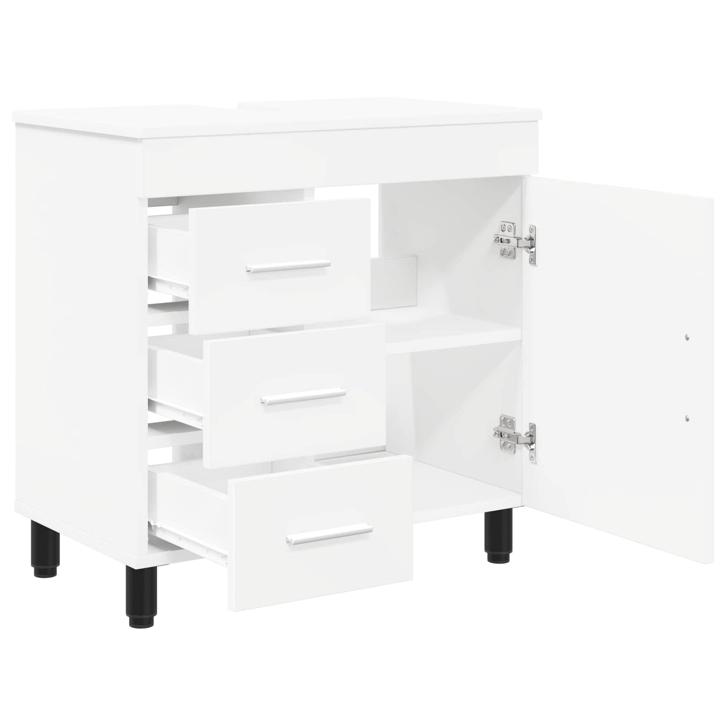 Mobiletto da bagno Bianco 60 x 35 x 60 cm Legno ingegnerizzato | homemem39