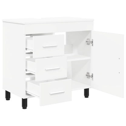 Mobiletto da bagno Bianco 60 x 35 x 60 cm Legno ingegnerizzato | homemem39
