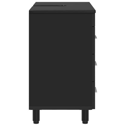 Mobiletto da bagno Nero 60 x 35 x 60 cm Legno ingegnerizzato