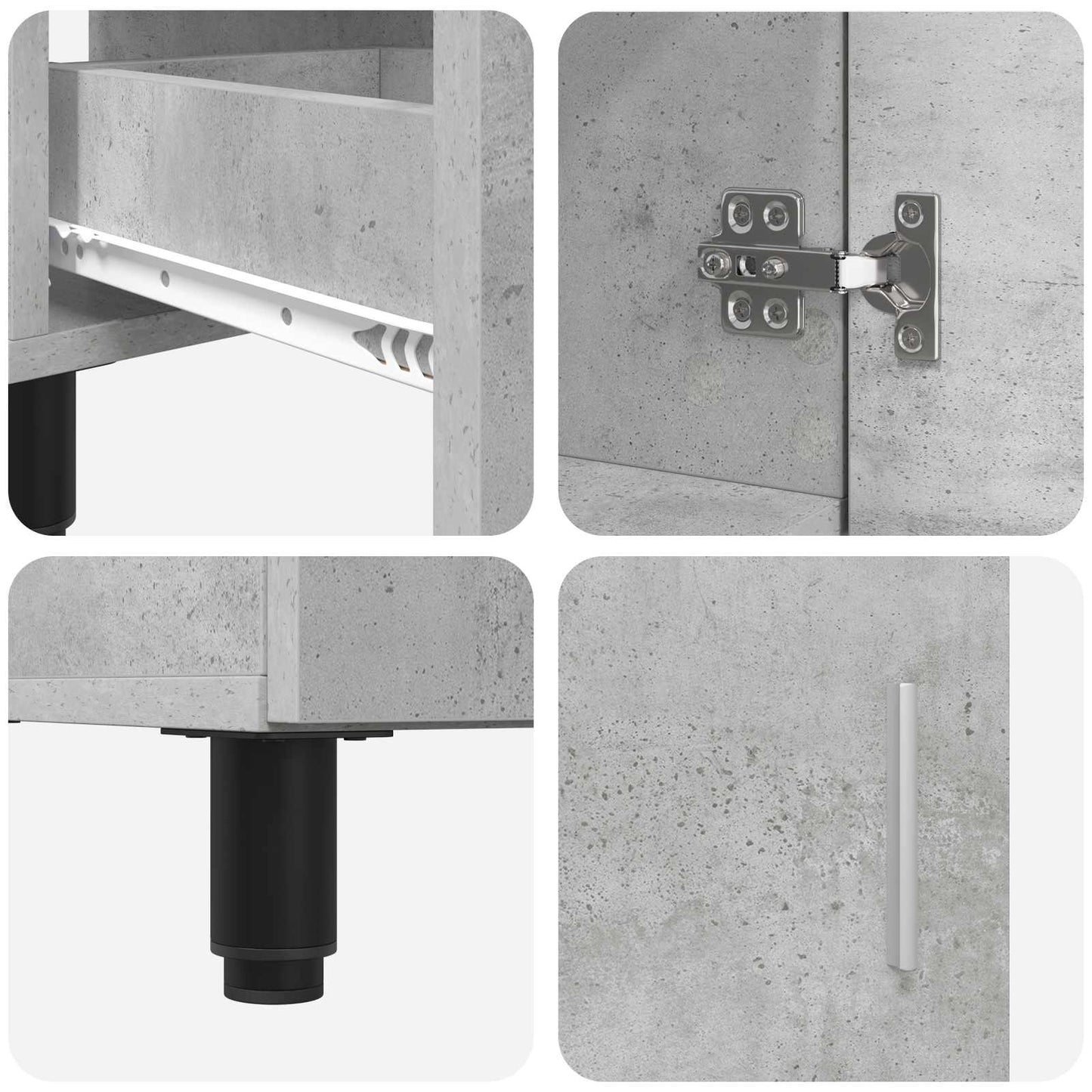 Mobiletto da bagno Grigio Cemento 60 x 35 x 60 cm