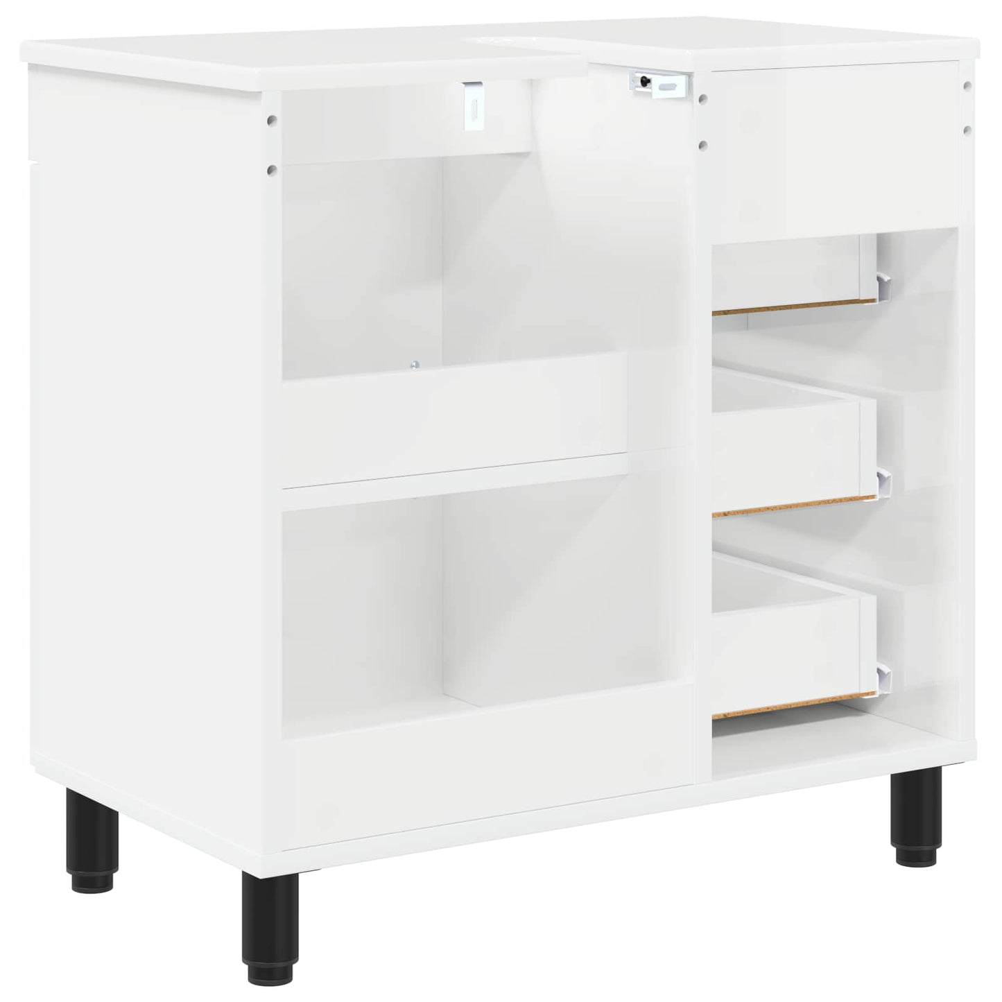 Mobiletto da bagno Bianco Lucido 60 x 35 x 60 cm