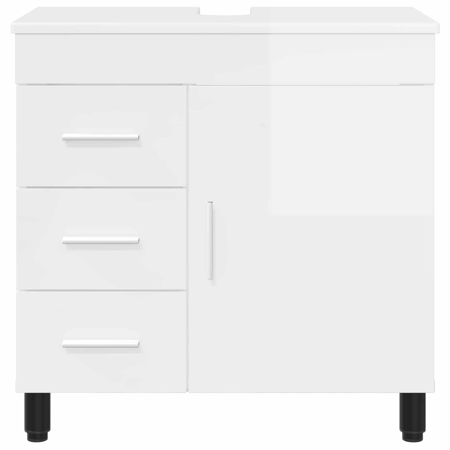 Mobiletto da bagno Bianco Lucido 60 x 35 x 60 cm