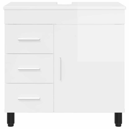 Mobiletto da bagno Bianco Lucido 60 x 35 x 60 cm