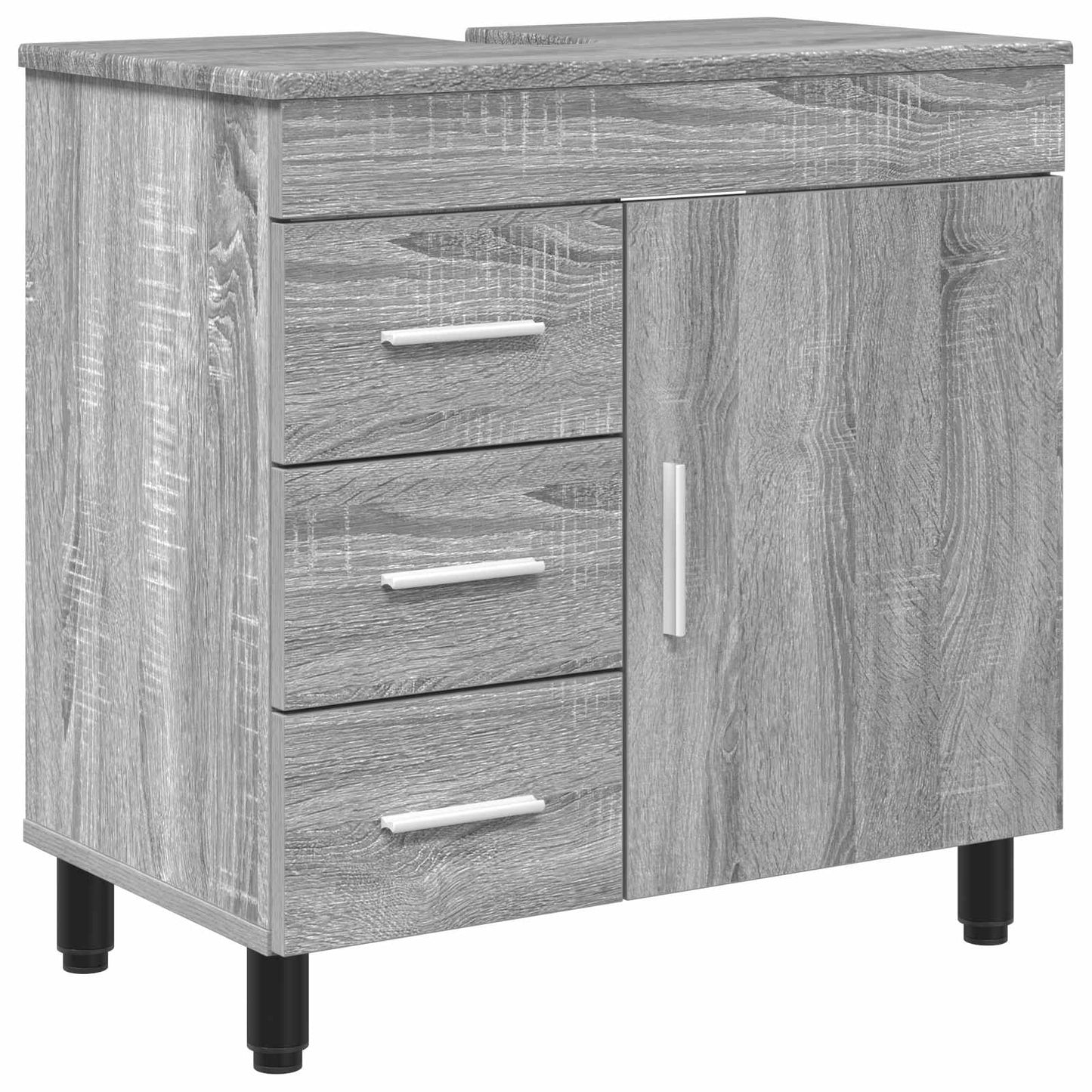 Mobiletto da bagno Sonoma grigio 60 x 35 x 60 cm