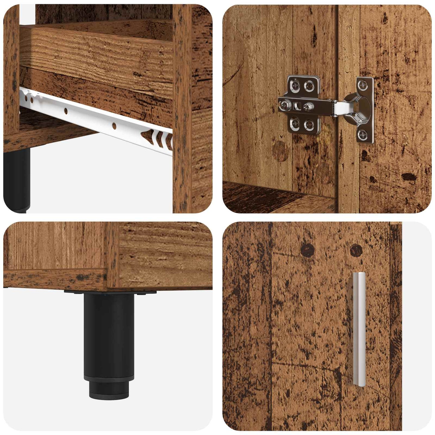 Mobiletto da bagno Legno antico 60 x 35 x 60 cm | homemem39