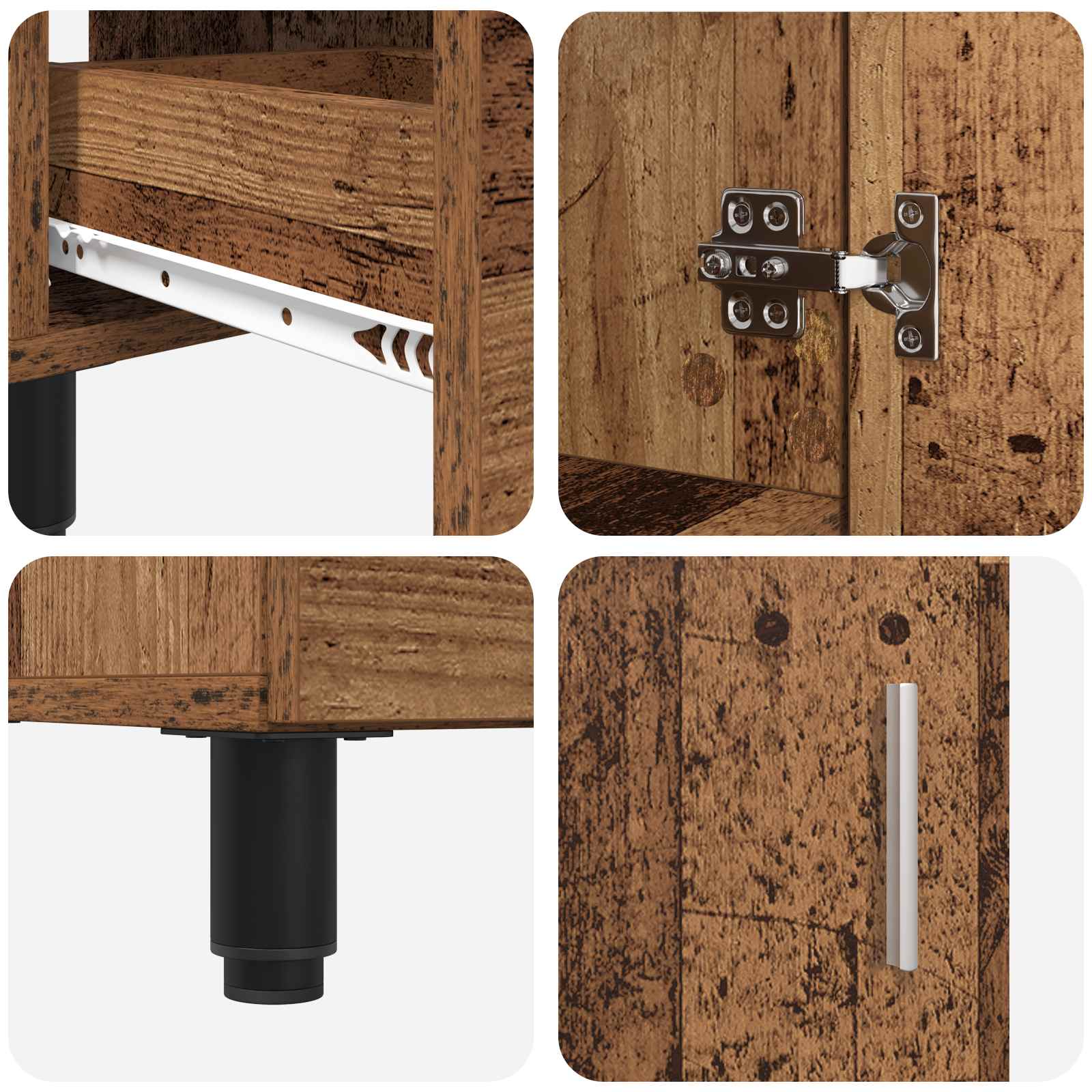 Mobiletto da bagno Legno antico 60 x 35 x 60 cm | homemem39