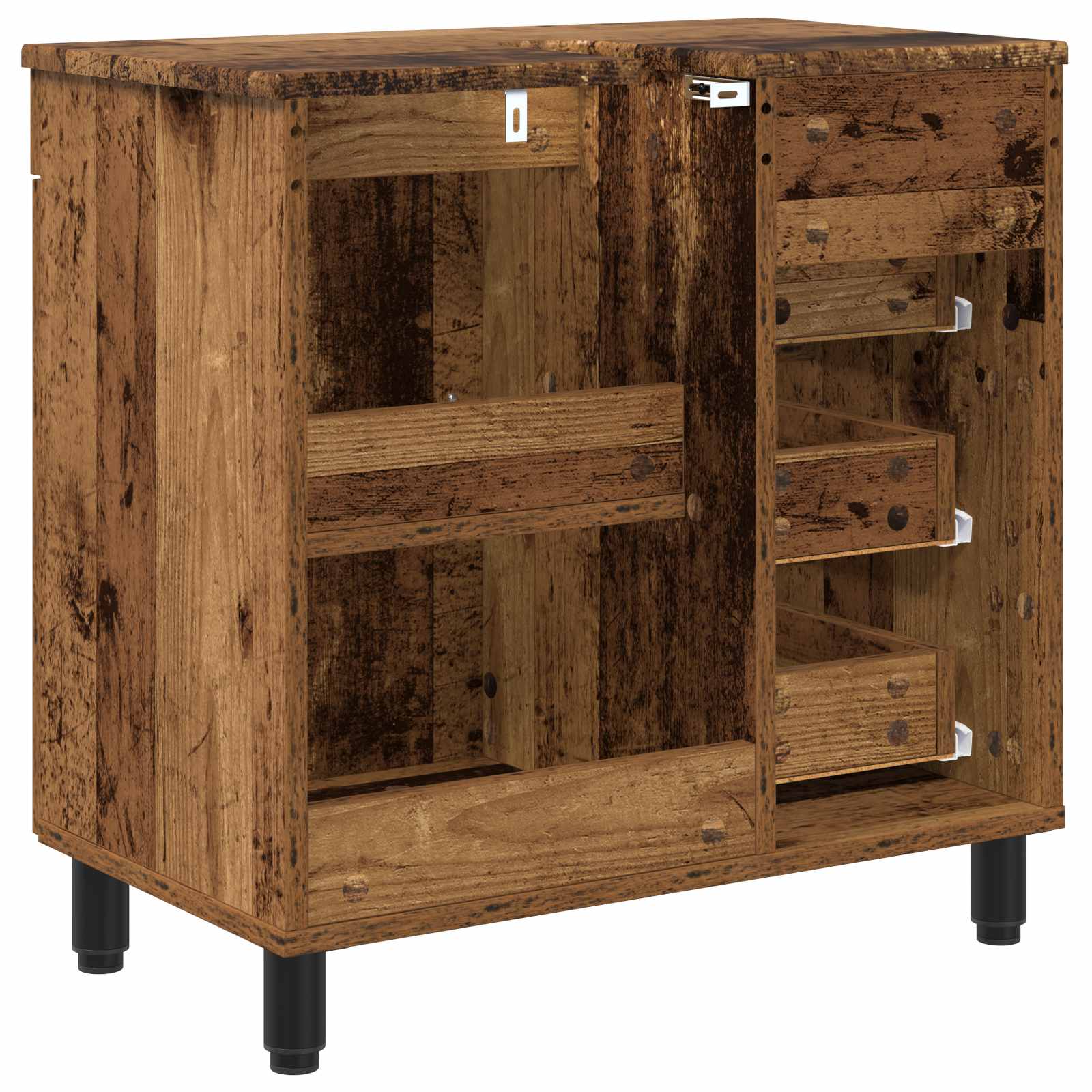 Mobiletto da bagno Legno antico 60 x 35 x 60 cm | homemem39