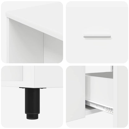 Mobiletto da bagno Bianco 80 x 35 x 60 cm Legno ingegnerizzato | homemem39