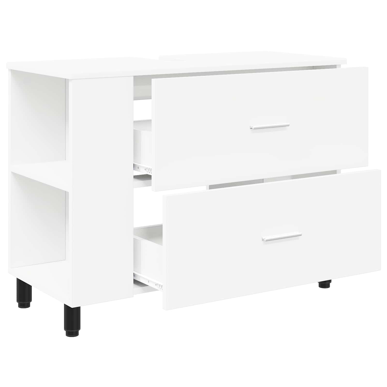 Mobiletto da bagno Bianco 80 x 35 x 60 cm Legno ingegnerizzato | homemem39