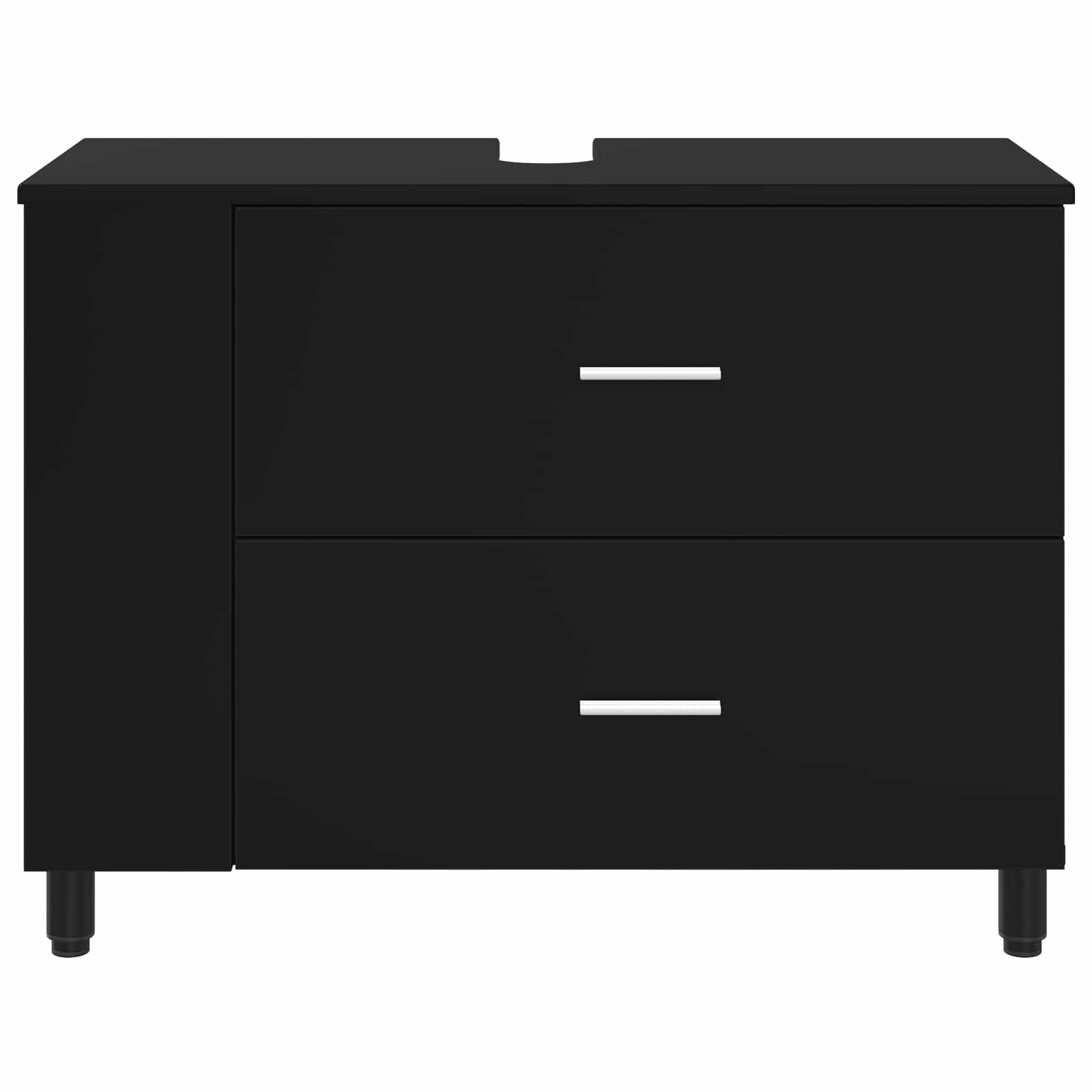 Mobiletto da bagno Nero 80 x 35 x 60 cm Legno ingegnerizzato | homemem39