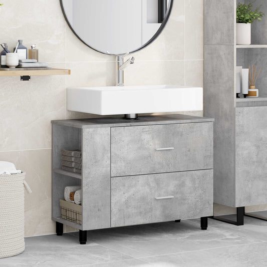 Mobiletto da bagno Grigio Cemento 80 x 35 x 60 cm