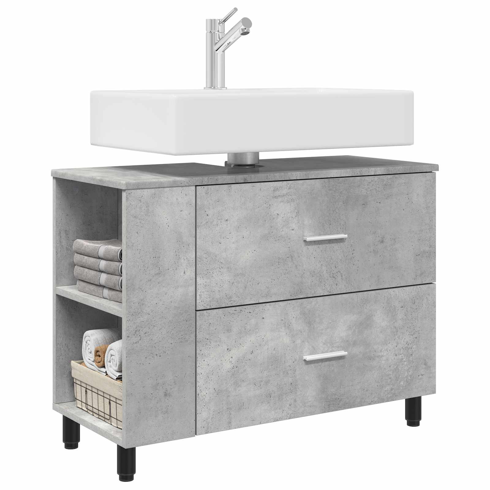 Mobiletto da bagno Grigio Cemento 80 x 35 x 60 cm | homemem39