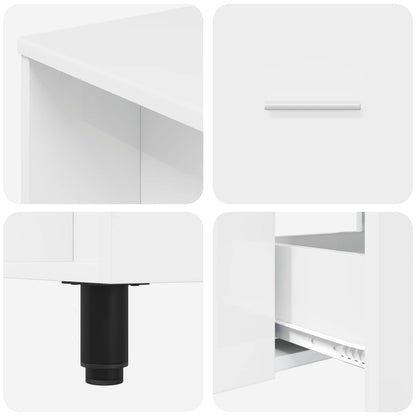 Mobiletto da bagno Bianco Lucido 80 x 35 x 60 cm | homemem39