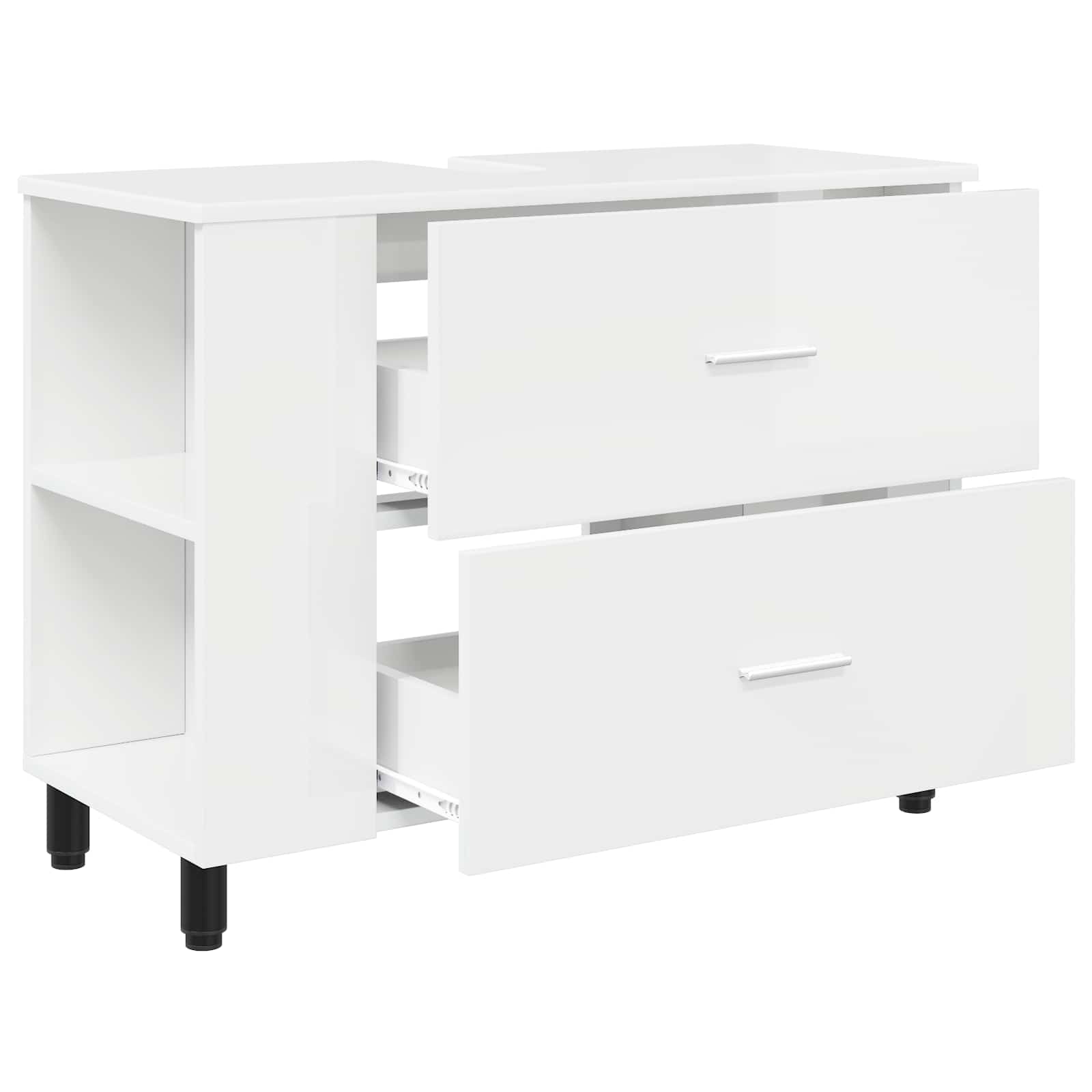 Mobiletto da bagno Bianco Lucido 80 x 35 x 60 cm | homemem39