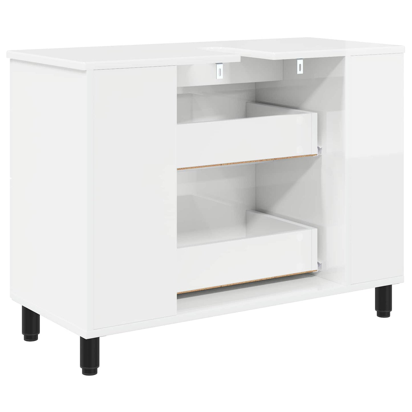 Mobiletto da bagno Bianco Lucido 80 x 35 x 60 cm | homemem39
