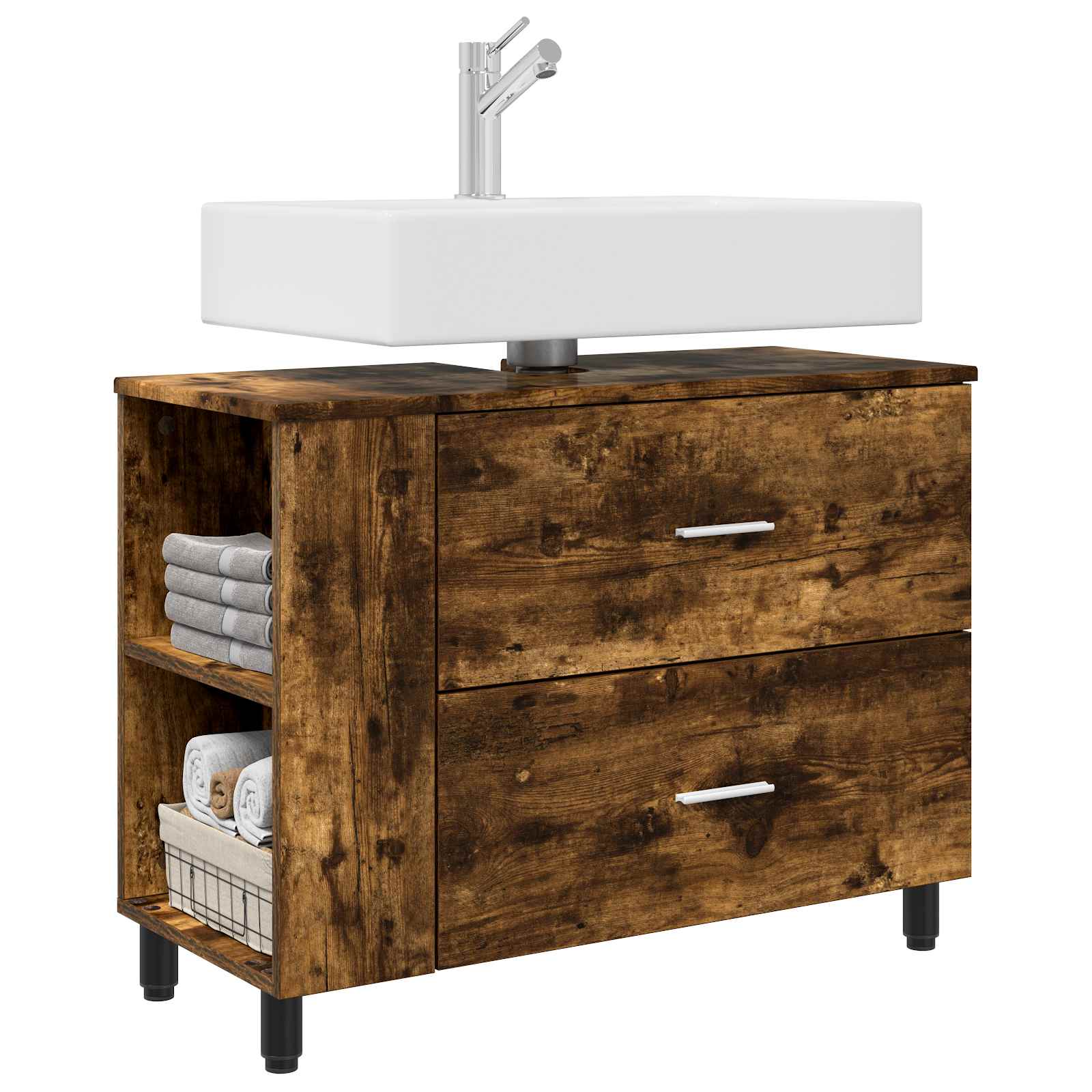 Mobiletto da bagno Rovere Fumo 80 x 35 x 60 cm | homemem39