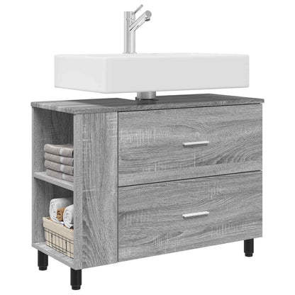 Mobiletto da bagno Sonoma grigio 80 x 35 x 60 cm | homemem39