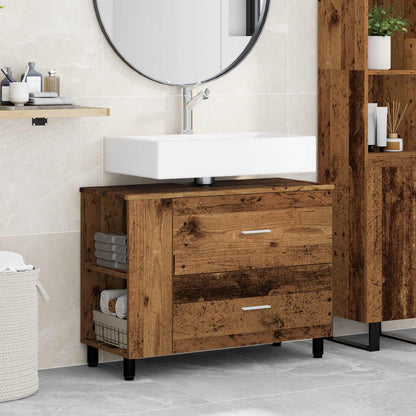 Mobiletto da bagno Legno antico 80 x 35 x 60 cm