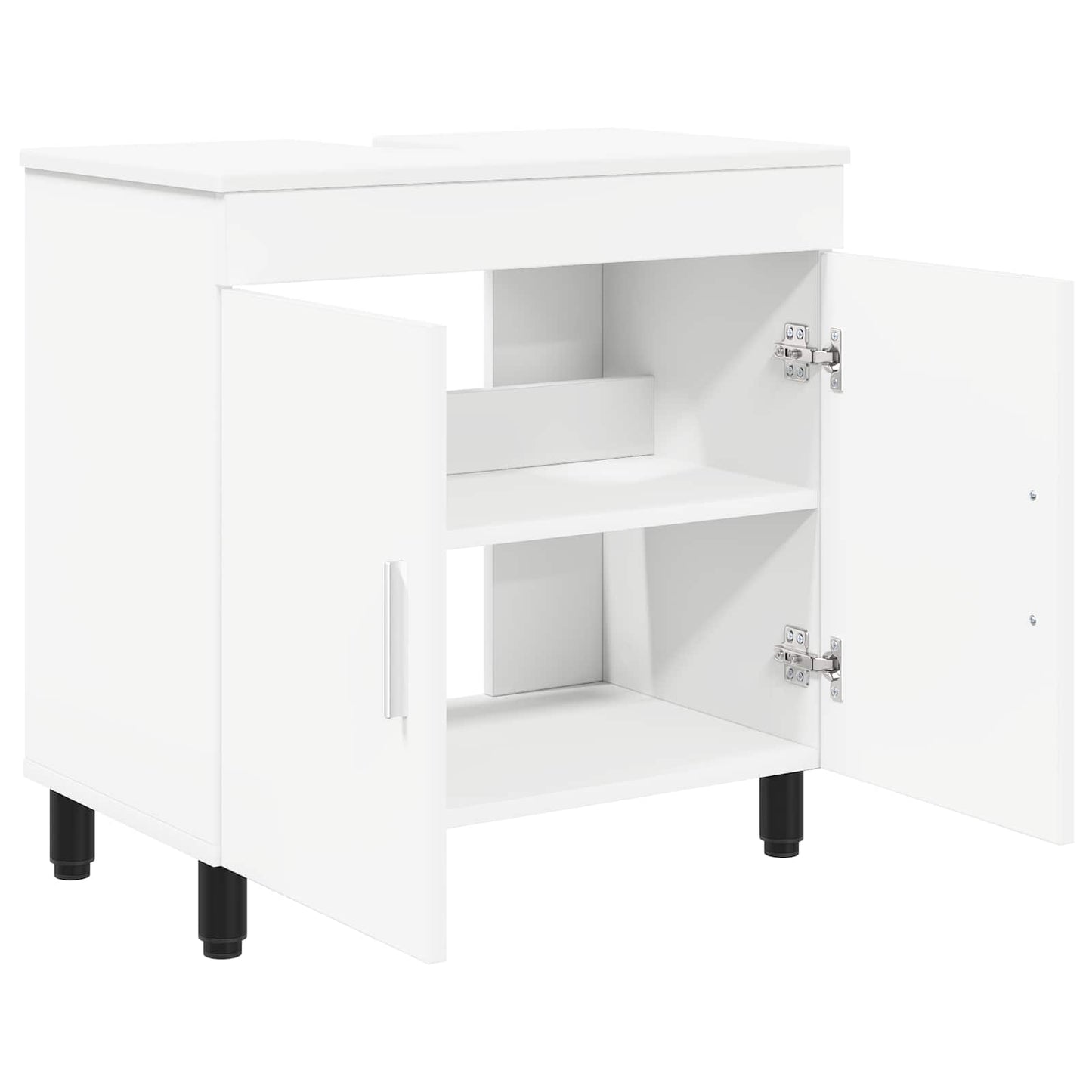 Mobiletto da bagno Bianco 60 x 35 x 60 cm Legno ingegnerizzato | homemem39