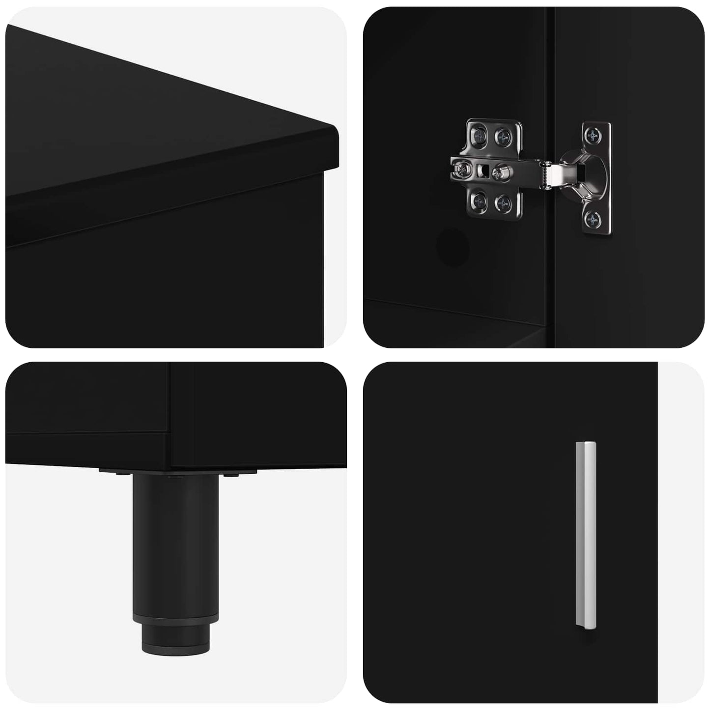 Mobiletto da bagno Nero 60 x 35 x 60 cm Legno ingegnerizzato | homemem39