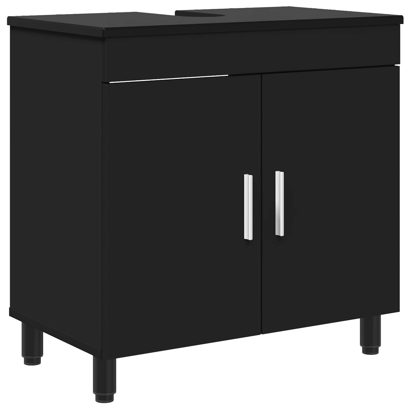 Mobiletto da bagno Nero 60 x 35 x 60 cm Legno ingegnerizzato | homemem39