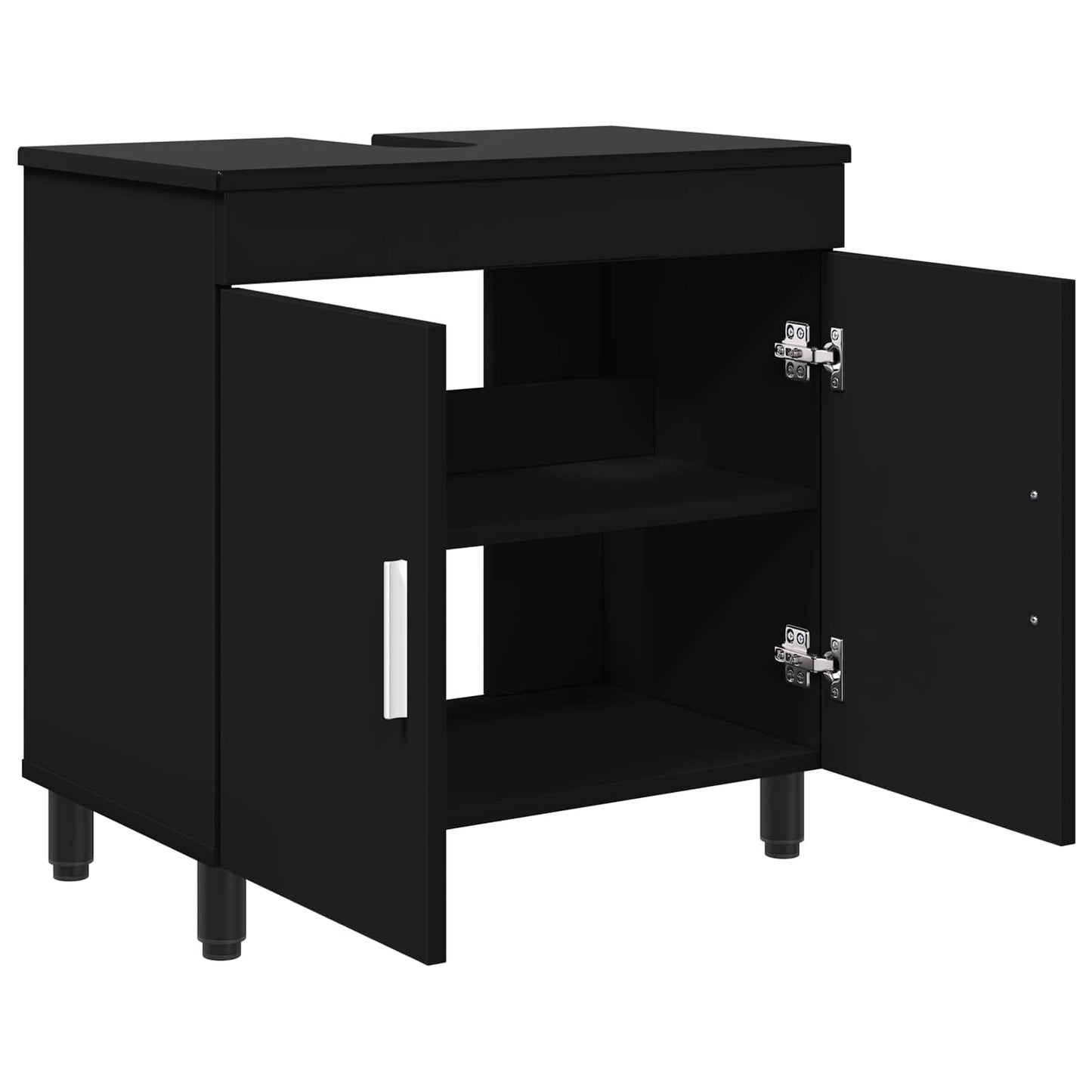 Mobiletto da bagno Nero 60 x 35 x 60 cm Legno ingegnerizzato | homemem39