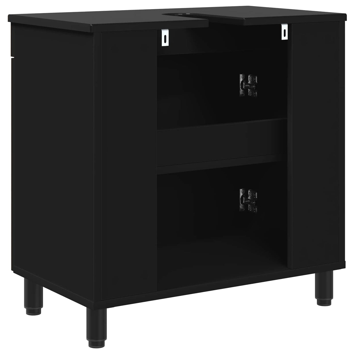 Mobiletto da bagno Nero 60 x 35 x 60 cm Legno ingegnerizzato | homemem39