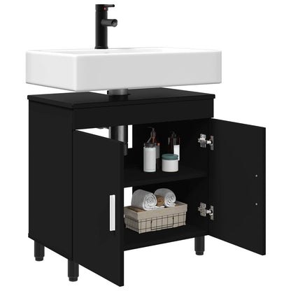 Mobiletto da bagno Nero 60 x 35 x 60 cm Legno ingegnerizzato | homemem39