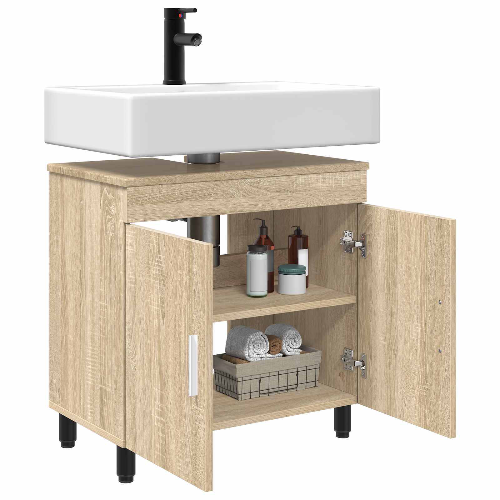 Mobiletto da bagno Rovere Sonoma 60 x 35 x 60 cm | homemem39