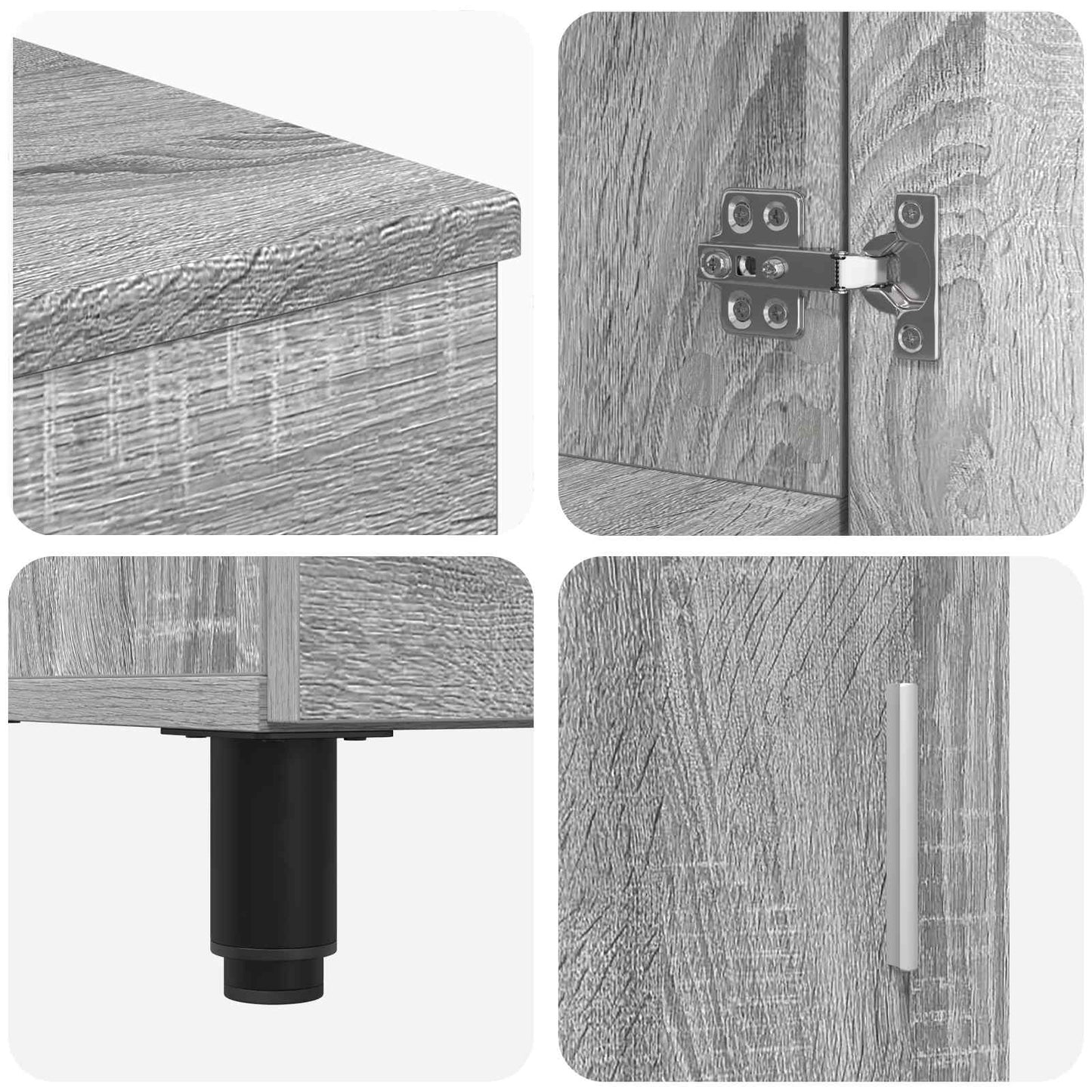 Mobiletto da bagno Sonoma grigio 60 x 35 x 60 cm | homemem39