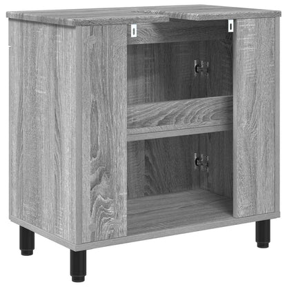 Mobiletto da bagno Sonoma grigio 60 x 35 x 60 cm