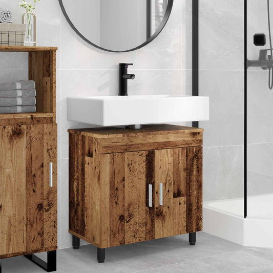 Mobiletto da bagno Legno antico 60 x 35 x 60 cm