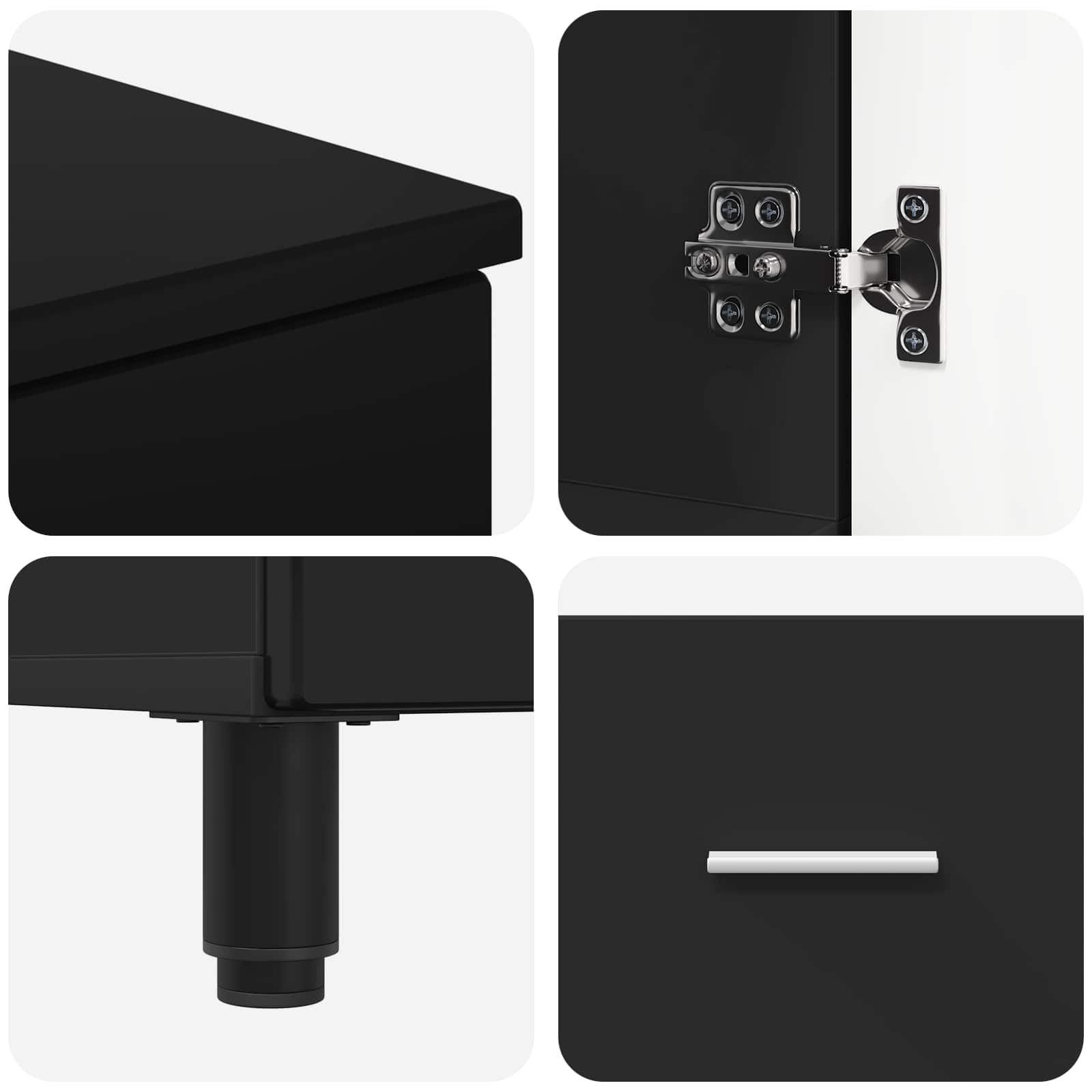 Mobiletto da bagno Nero 60 x 35 x 60 cm Legno ingegnerizzato | homemem39