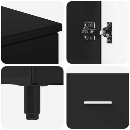 Mobiletto da bagno Nero 60 x 35 x 60 cm Legno ingegnerizzato | homemem39